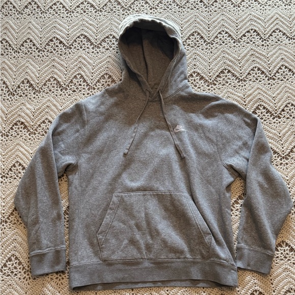 Nike Other - Nike Grey Hoodie Size Medium Drawstrings Front Pocket Elastic Comfort Sweatshirt